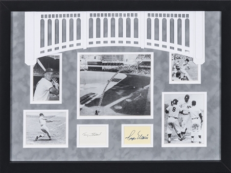 Roger Maris and Tracy Stallard Autographed Cuts in Framed Photo Display (JSA)